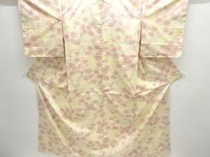 未使用品　花模様織出し十日町紬着物